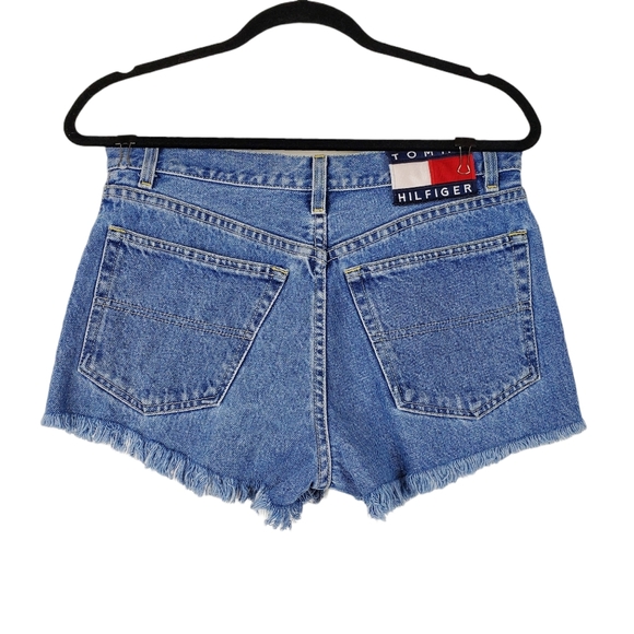 Tommy Hilfiger Pants - TOMMY HILFIGER Logo Patch Raw Hem Denim Shorts 28
